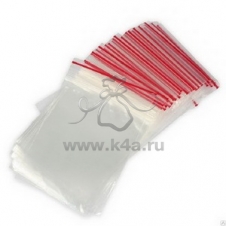 Е9992 Пакет Zip Lock 6х8 30 мкм (с красной полосой) (00136) 